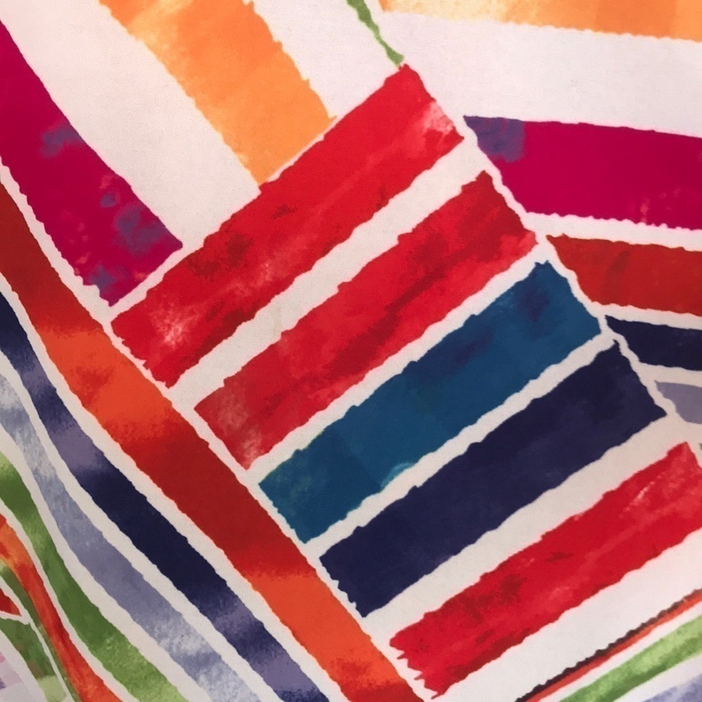 Vintage Argenti Colorful Retro Print Dress Silver Bar Neckline - Picture 3 of 8